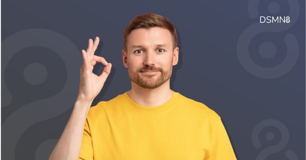 happy employee doing okay hand sign