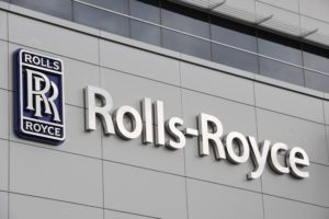 Rolls-Royce logo on building