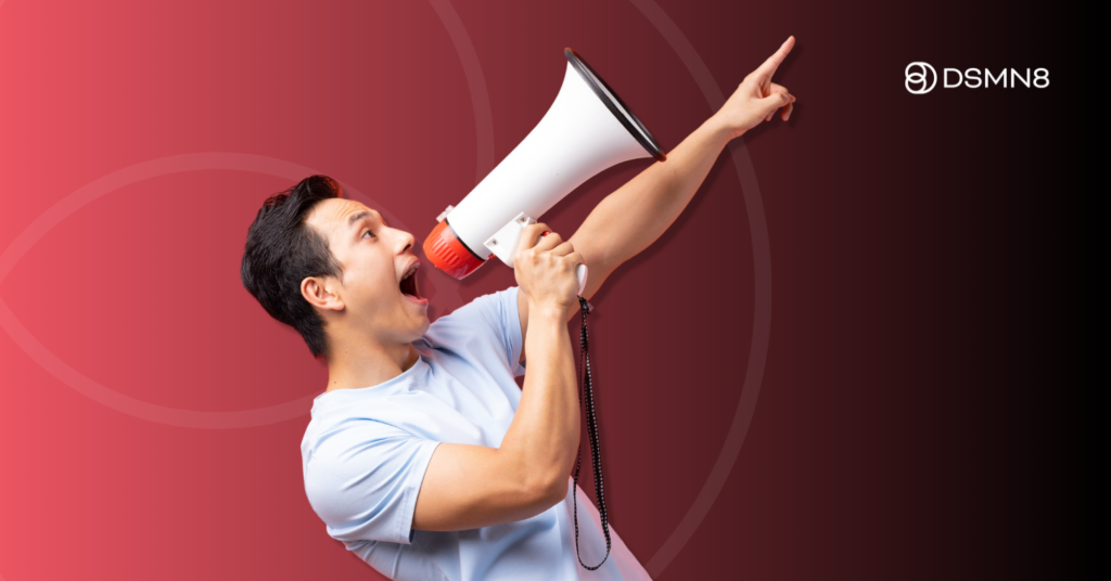 employee advocate holding megaphone