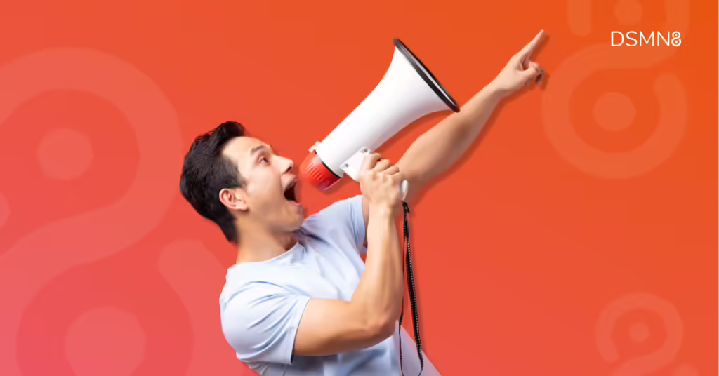 man using megaphone