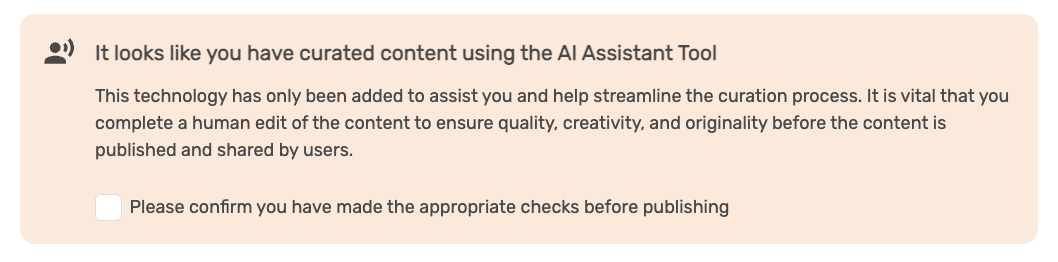 DSMN8 AI Content Assistant Notice