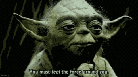 you must feel the force around you yoda