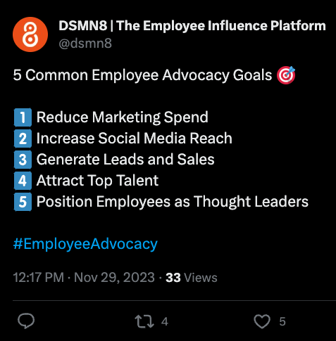 5 common employee advocacy goals