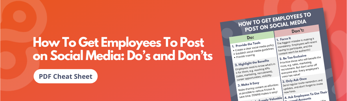 how to get employees to post on social media cheat sheet banner