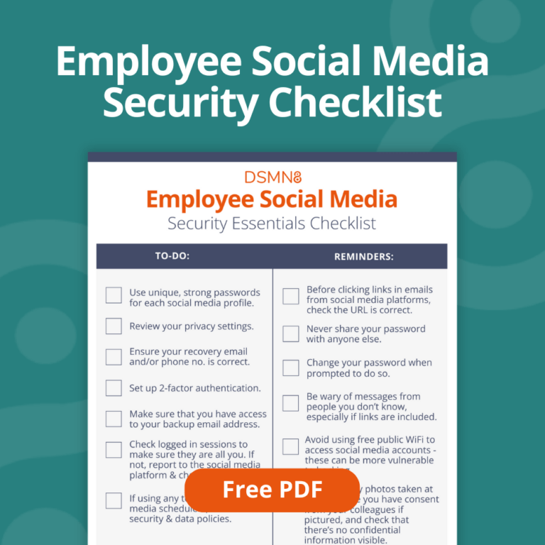 Snapshot of Social Media Security Checklist And Guidelines