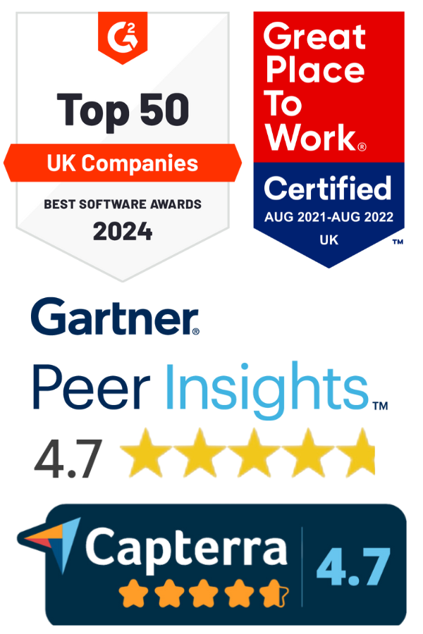 DSMN8 Badges G2 Gartner Great Place to Work Capterra 2