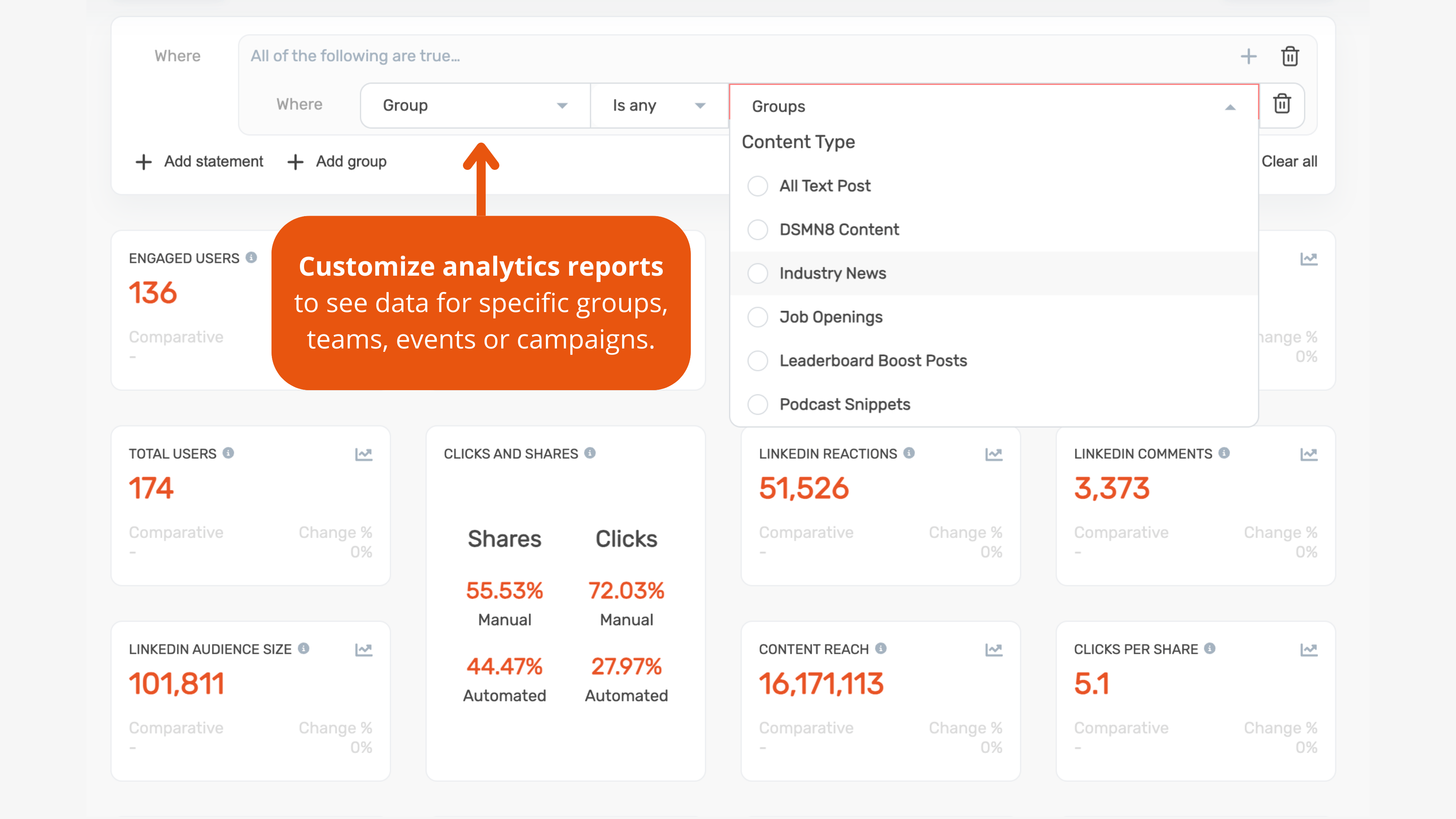 DSMN8 platform custom analytics