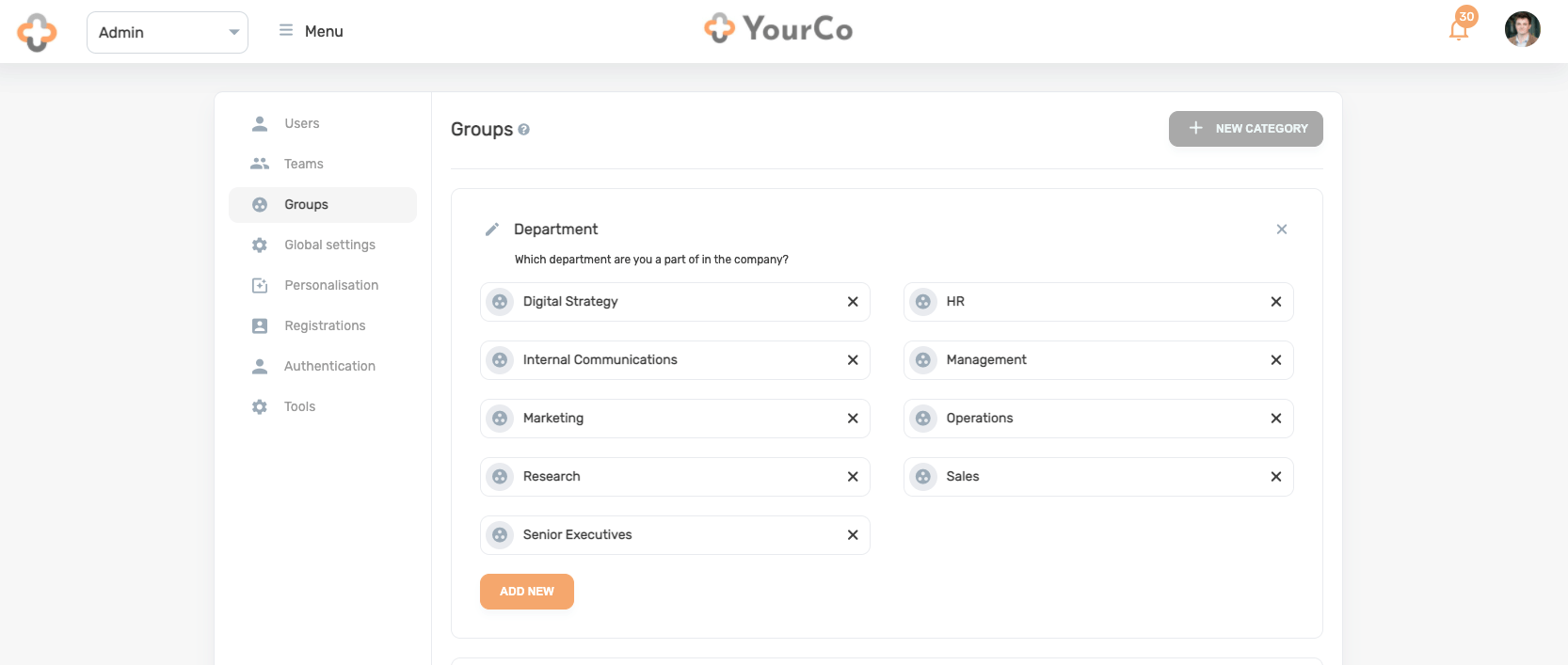 DSMN8 platform groups