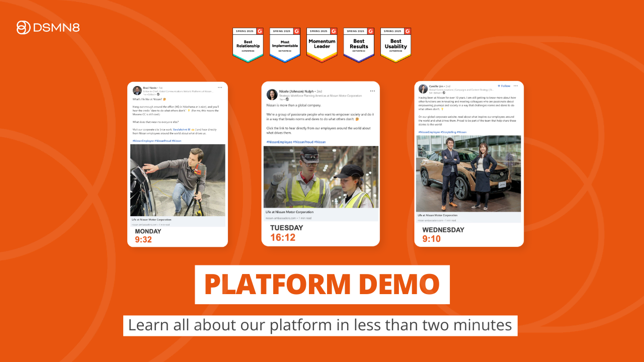 Employee Advocacy Platform Demo In 90 Seconds | DSMN8
