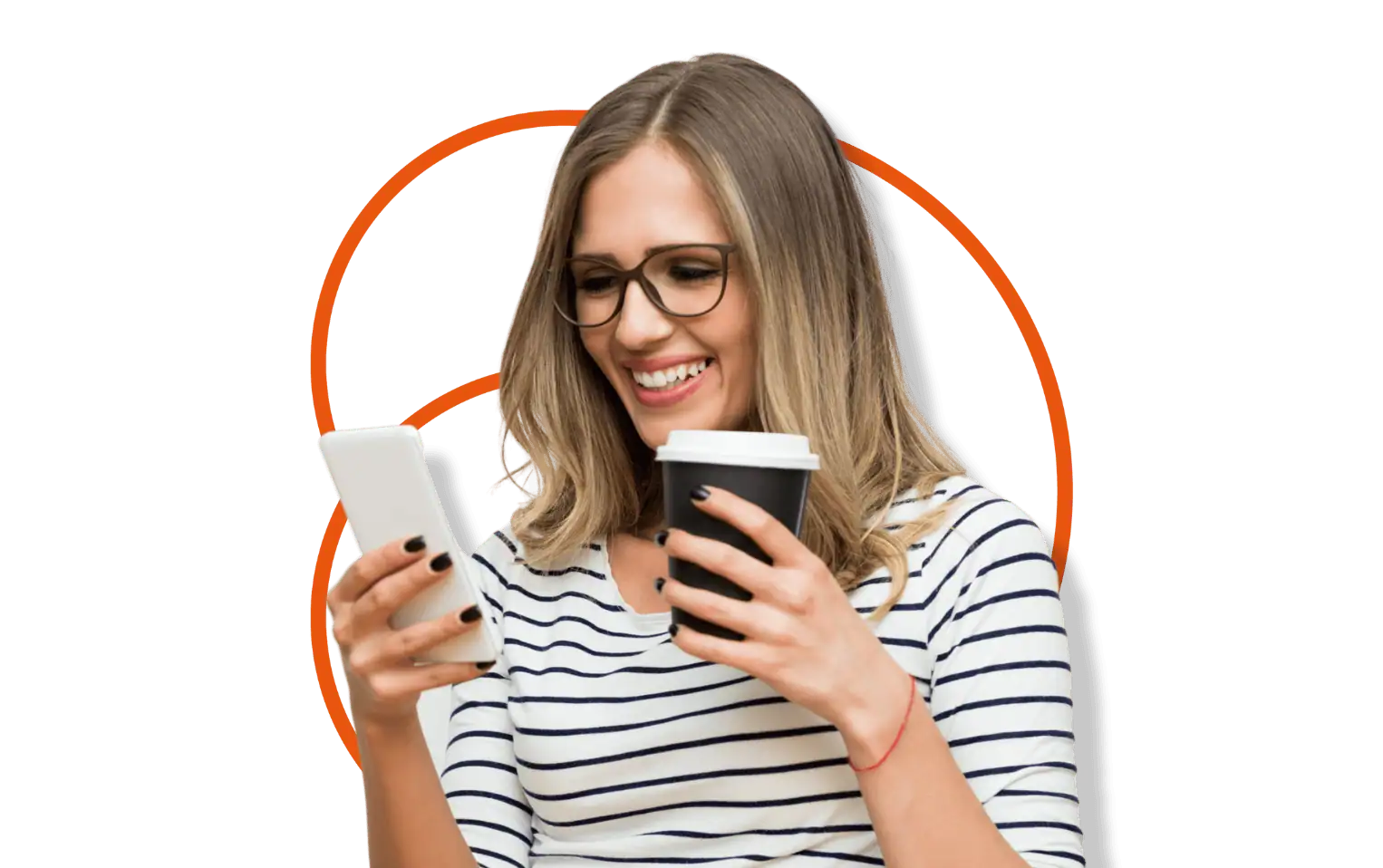 Social Selling 12 woman holding phone and coffee