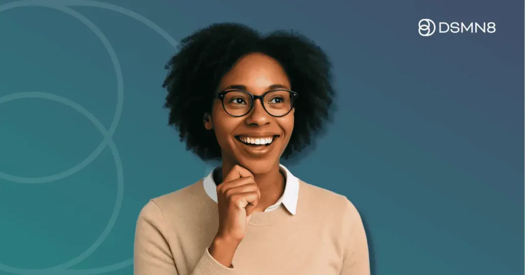 excited employee thinking