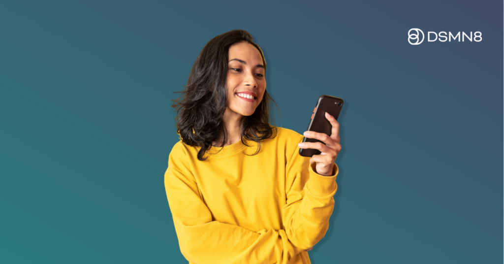 The Employee Advocacy Resource Hub 52 employee holding phone conducting social media customer service