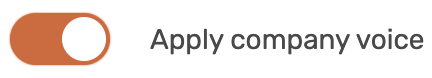 Apply company voice button