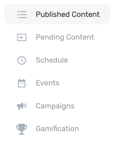 published content menu DSMN8