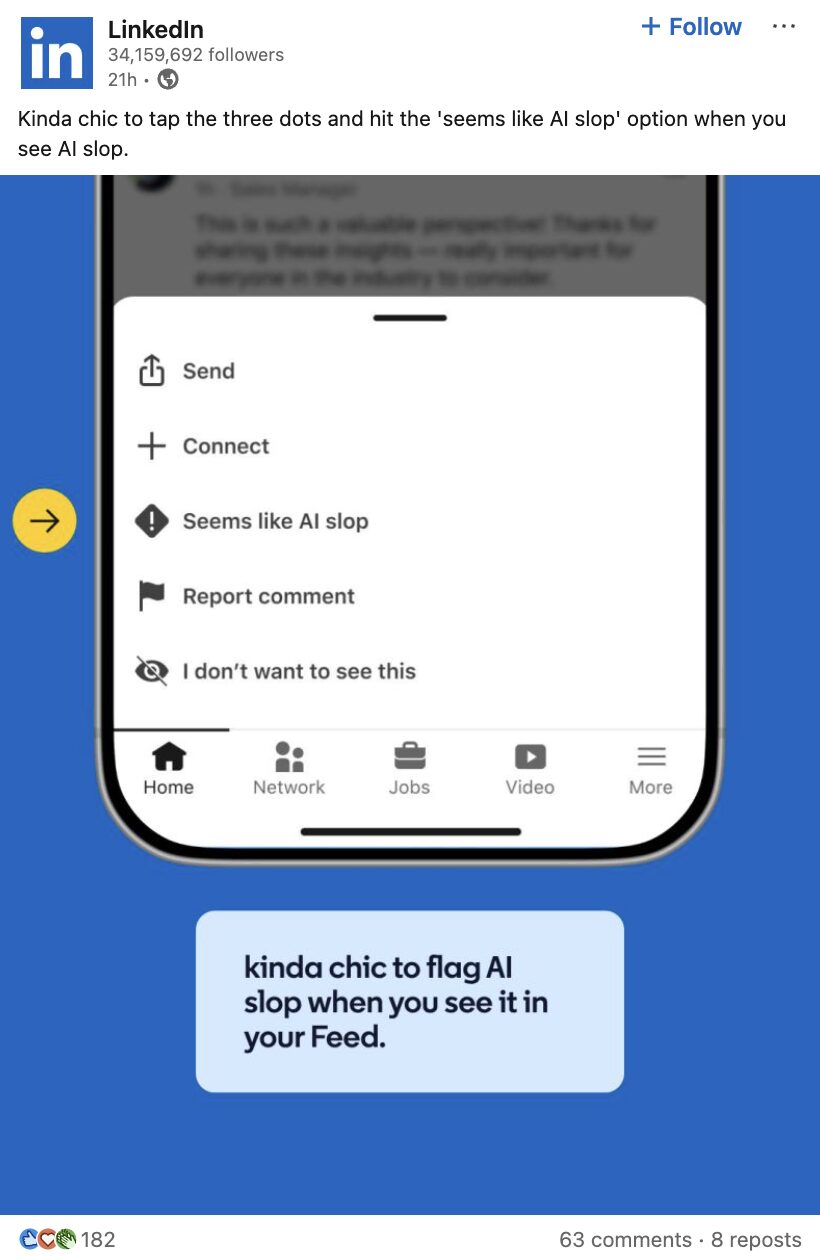 LinkedIn's 'Seems Like AI Slop' Button: How to Keep Your Employee Advocacy Program Safe 2 LinkedIn