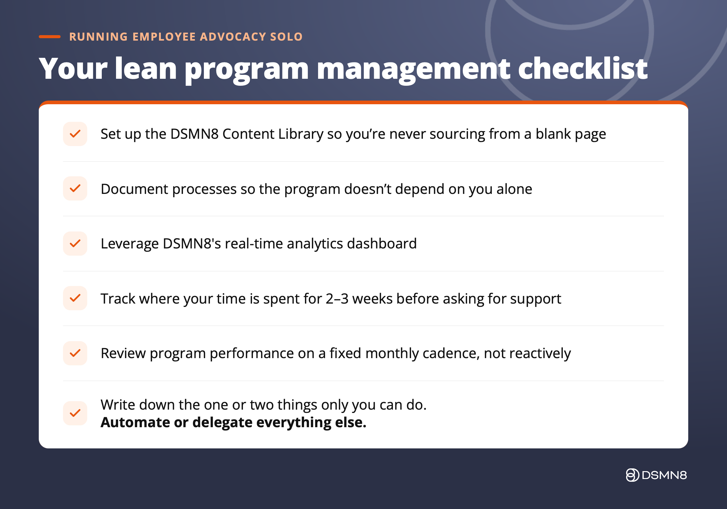 your lean program management checklist